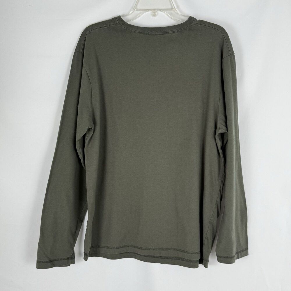 Woolrich Cotton Sweater  Mens Size M Long Sleeve Green V Neck - Picture 2 of 11